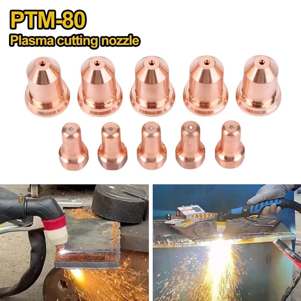 20 szt. elektrody 52558 i 20 szt. dyszy 51311 pasują do palnika plazmowego PT80 PT-80 IPT80 PTM80 PTM-80 IPT-80 materiały eksploatacyjne do palnika do cięcia plazmowego (dysza 1,1 mm (50-60A))