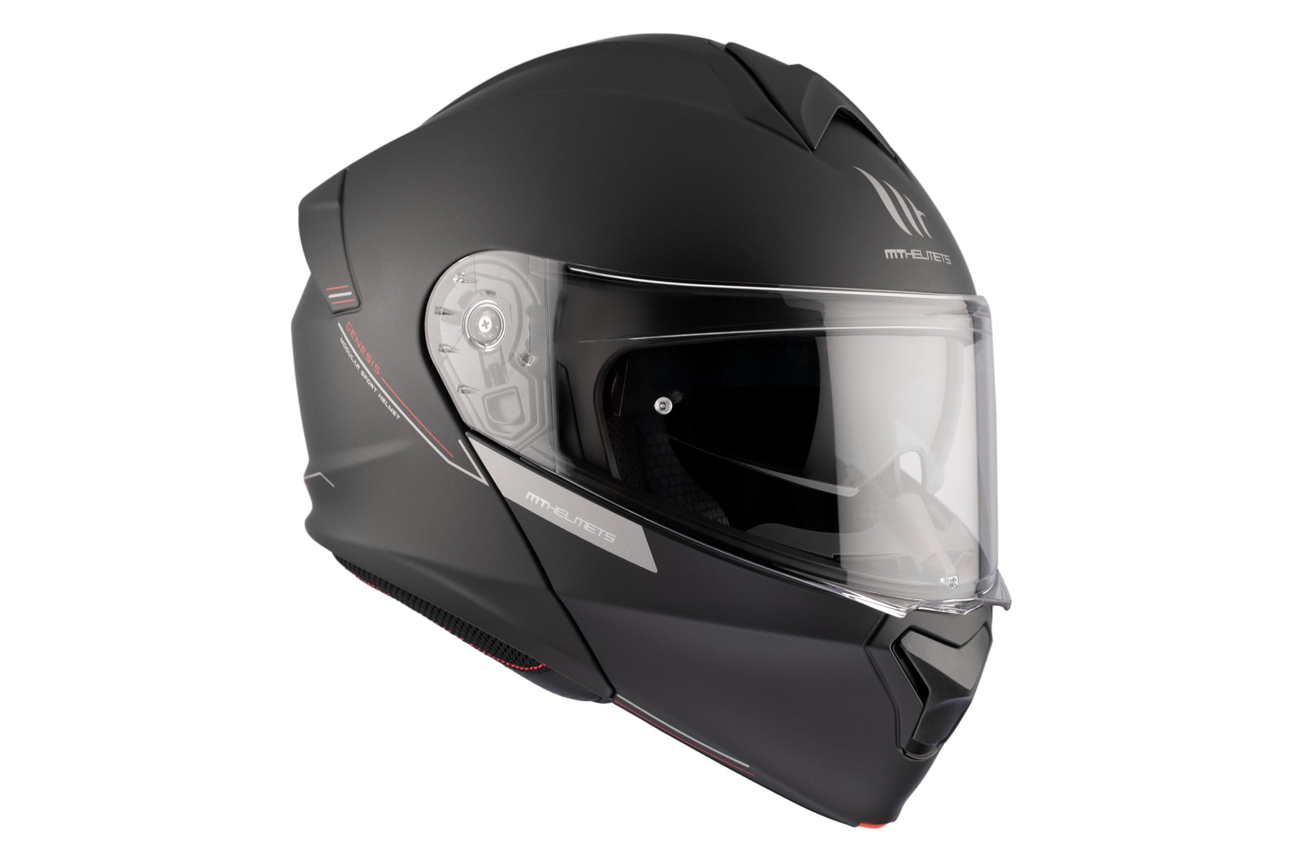 MT Helmets Genesis SV – Casco Moto Modular con Visor Solar Retráctil, Calota HIRP, Pantalla Antivaho y Preparado para Intercomunicador | Homologado ECE 22.06 & DOT