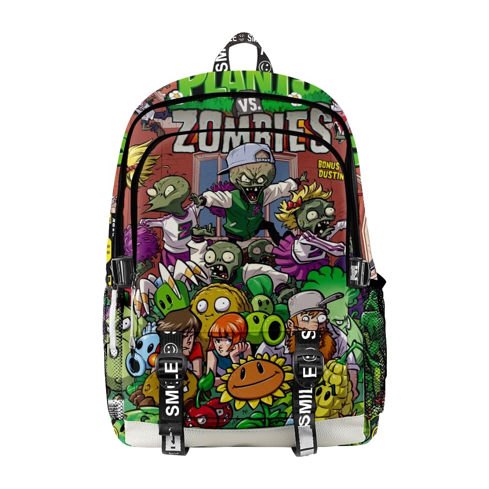 ISaikoy Anime Plants vs. Zombies Backpack Daypack Laptop Bag 3D Printing School Bag Bookbag 1