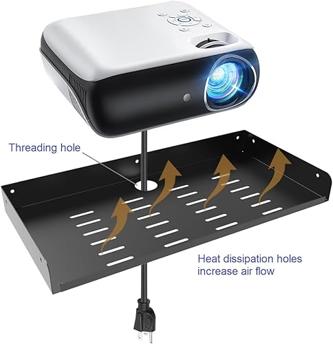 Miniatura 4 de JINGCHENGMEI 2 estantes flotantes de metal montados en la pared para almacenamiento, 16.6 pulgadas de ancho x 8 pulgadas de profundidad, estante de