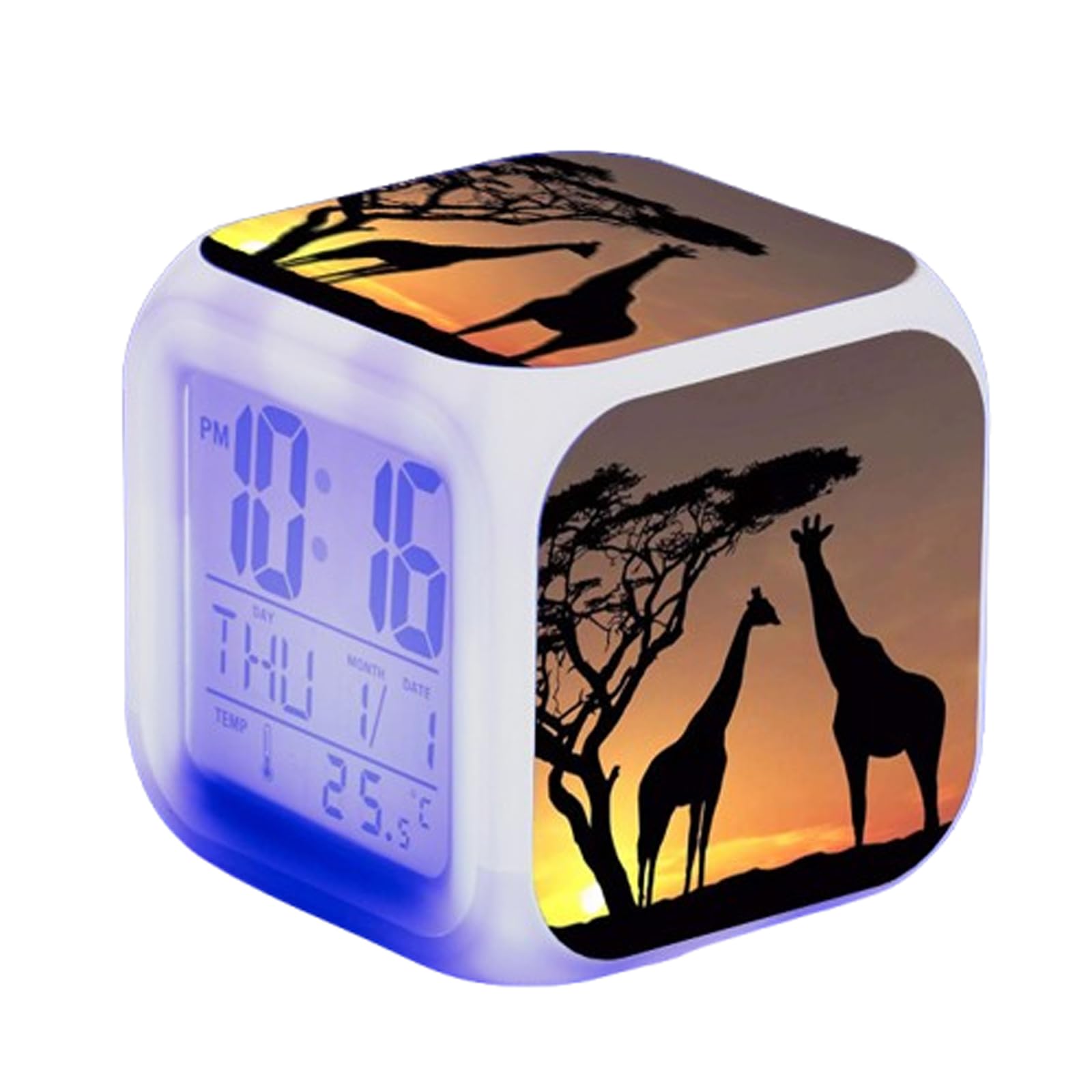 Luminescentdream Girls 26 Giraffe Digital Alarm Clock Wake Up Digital Clock For Boys Back To School Gift 7 Color Changing Night Light Clock Can Be Placed Anywhere