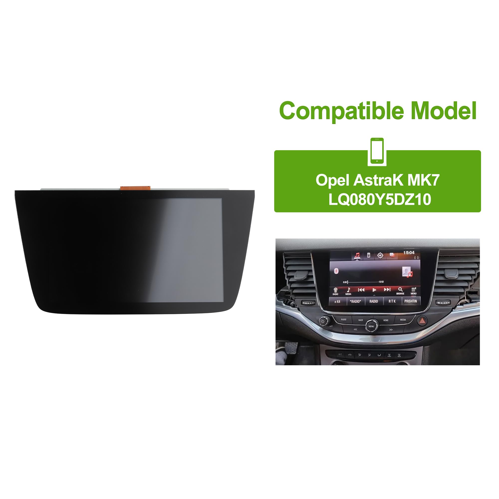 NEW Opel Vauxhall Navi 900 IntelliLink Navi Radio LCD Display kompatibel mit Opel Astra K MK7 LQ080Y5DZ10 Ersatzteile mit kostenlosen Werkzeugen-8 inch