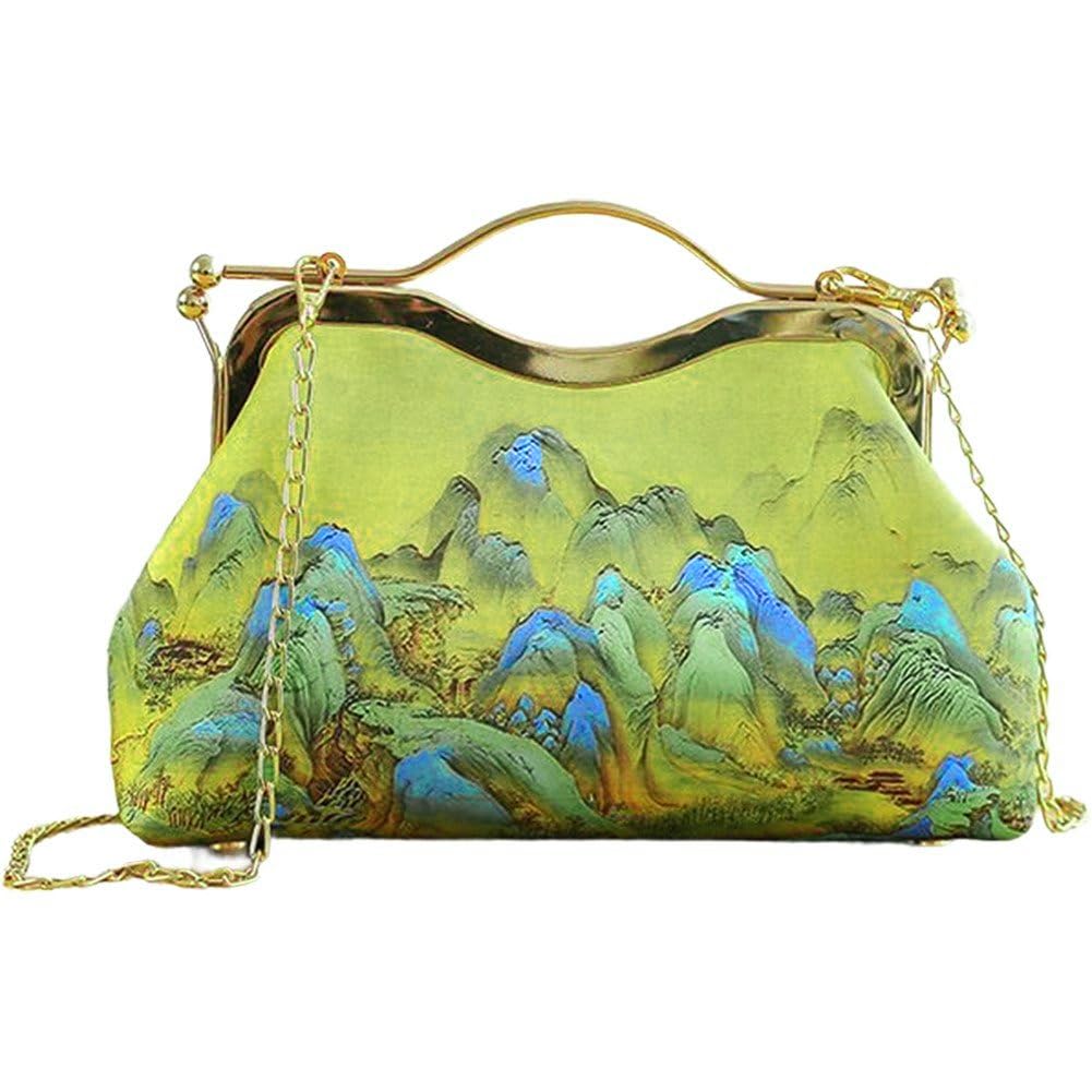 Fourre-tout brodé pour femmes avec pochette vintage et sac à bandoulière de soirée chic