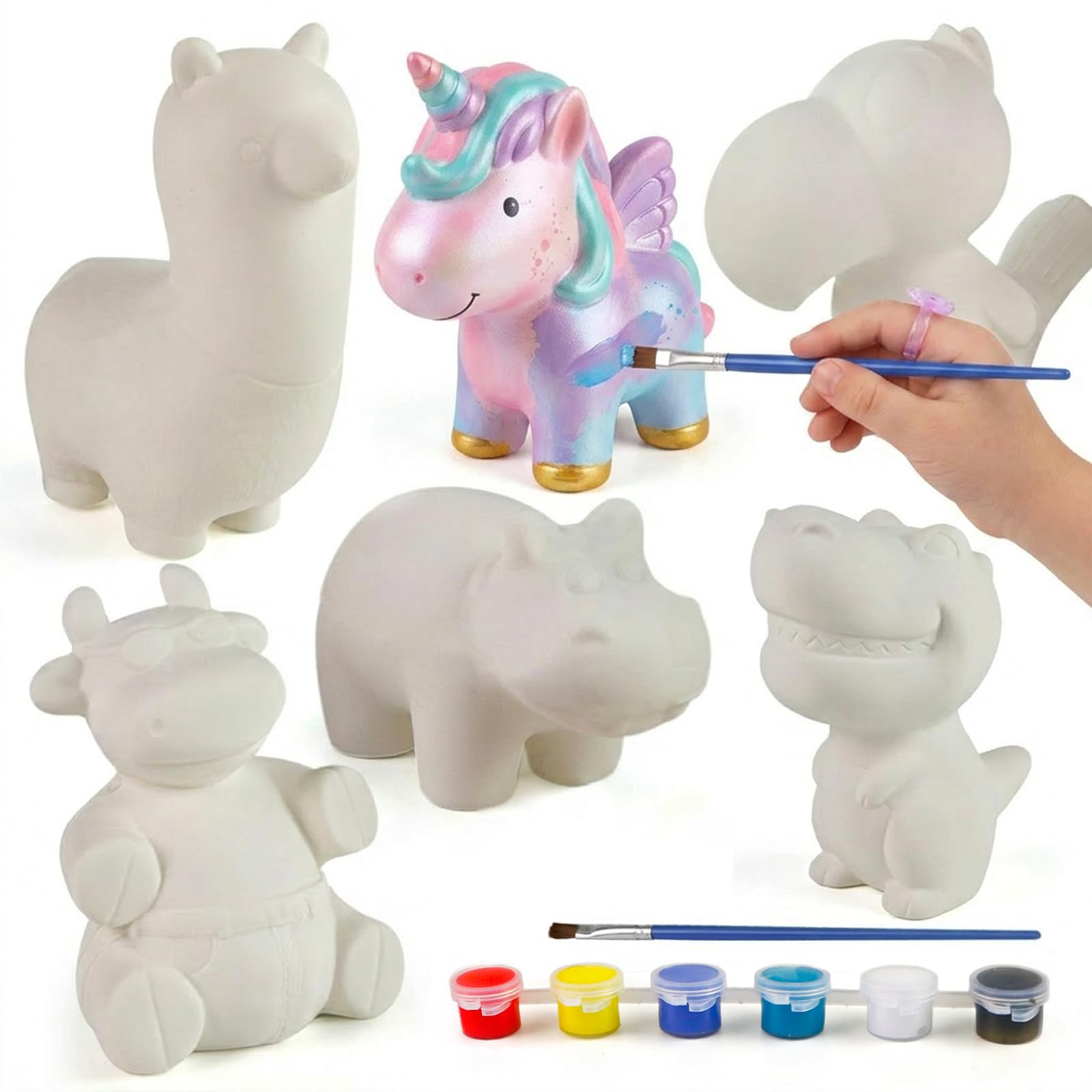 LovesTown Squeeze Painting Kit, 6 PCS Squeeze Toys DIY Animal Paint