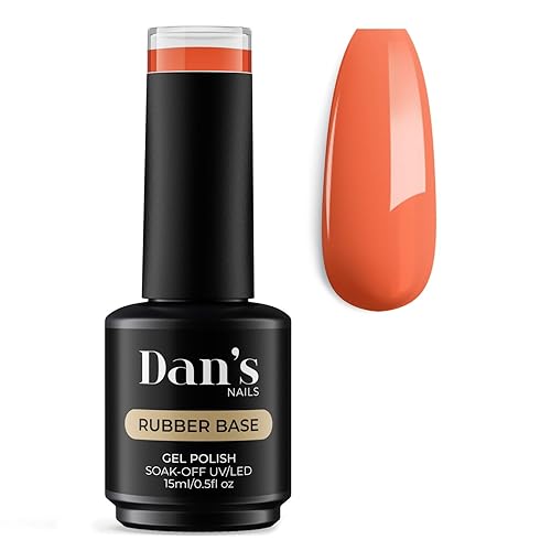 Dan's Nails Juego de capa de gel con base de goma naranja atardecer tono oscuro quemado Remojarse para lámpara UVLED Esmalte profesional de