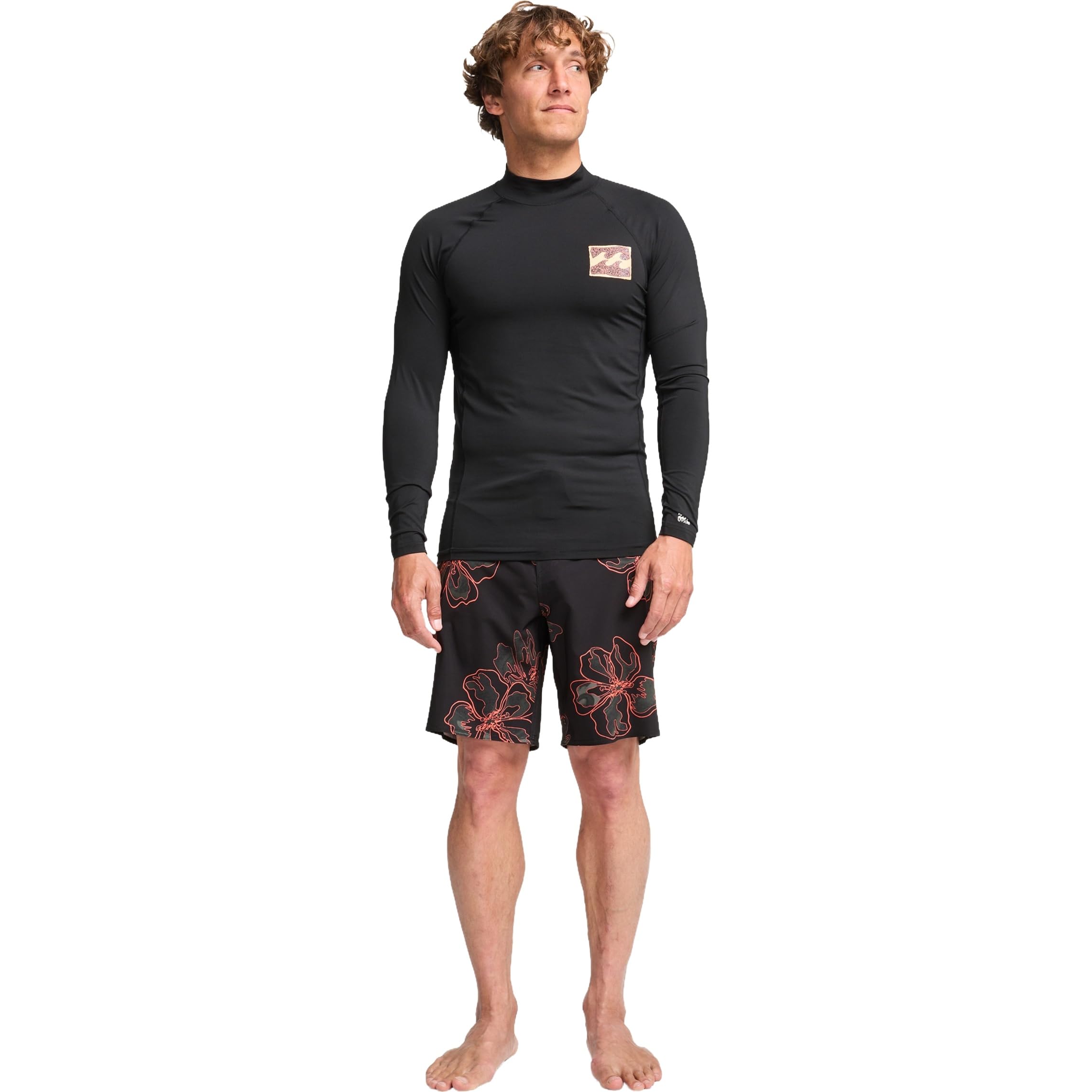 BILLABONG Re Issue - Camiseta de manga larga para hombre, protección solar UPF 50+, color negro, Negro, XXL