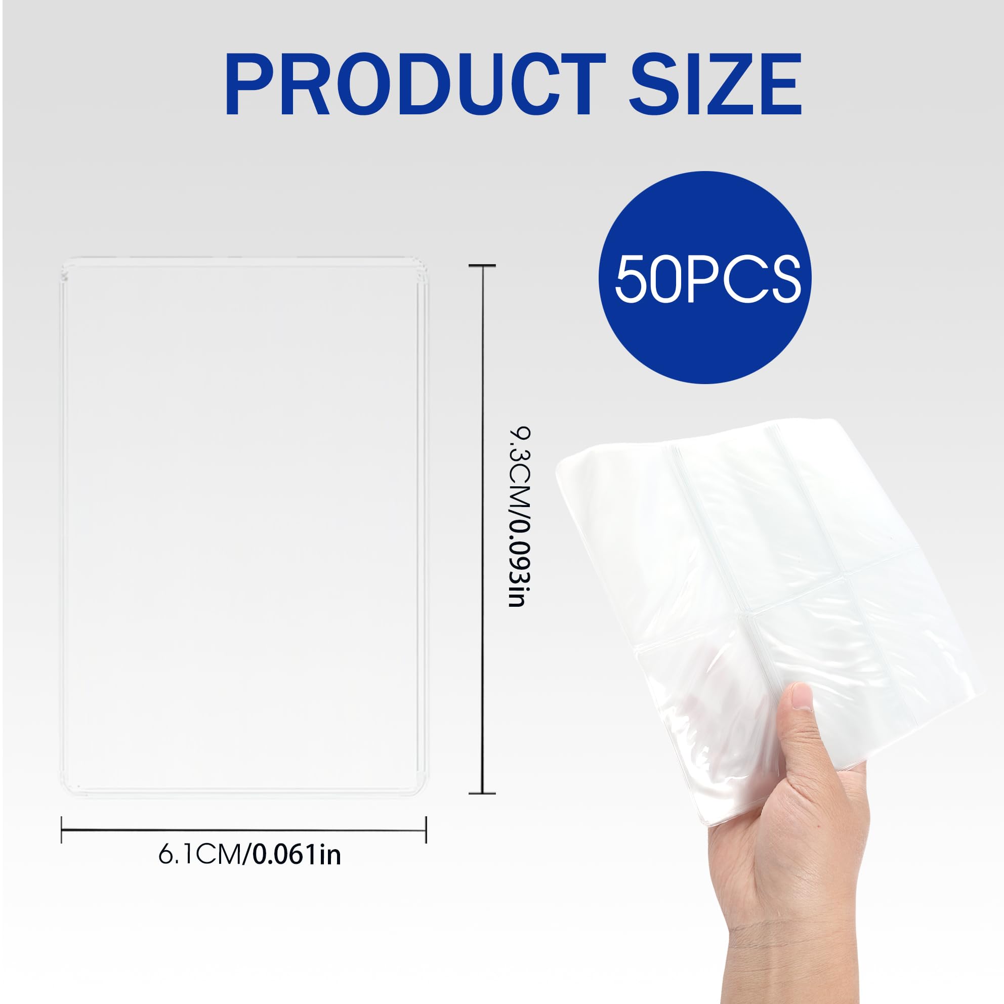50PCS Plastic Card Sleeves, Clear Card Protector Sleeves for Credit Cards ID Cards, Photocard Sleeves - Image 2