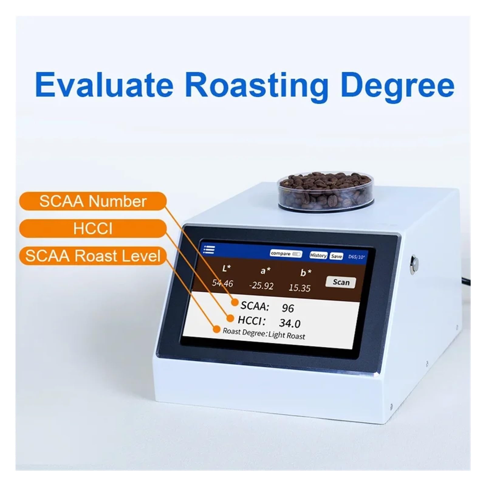 Kolorymetr, Miernik kolorymetru kawy, spektrofotometr SCAA Roast Degree Bean, analizator koloru palenia, profesjonalny LS177C