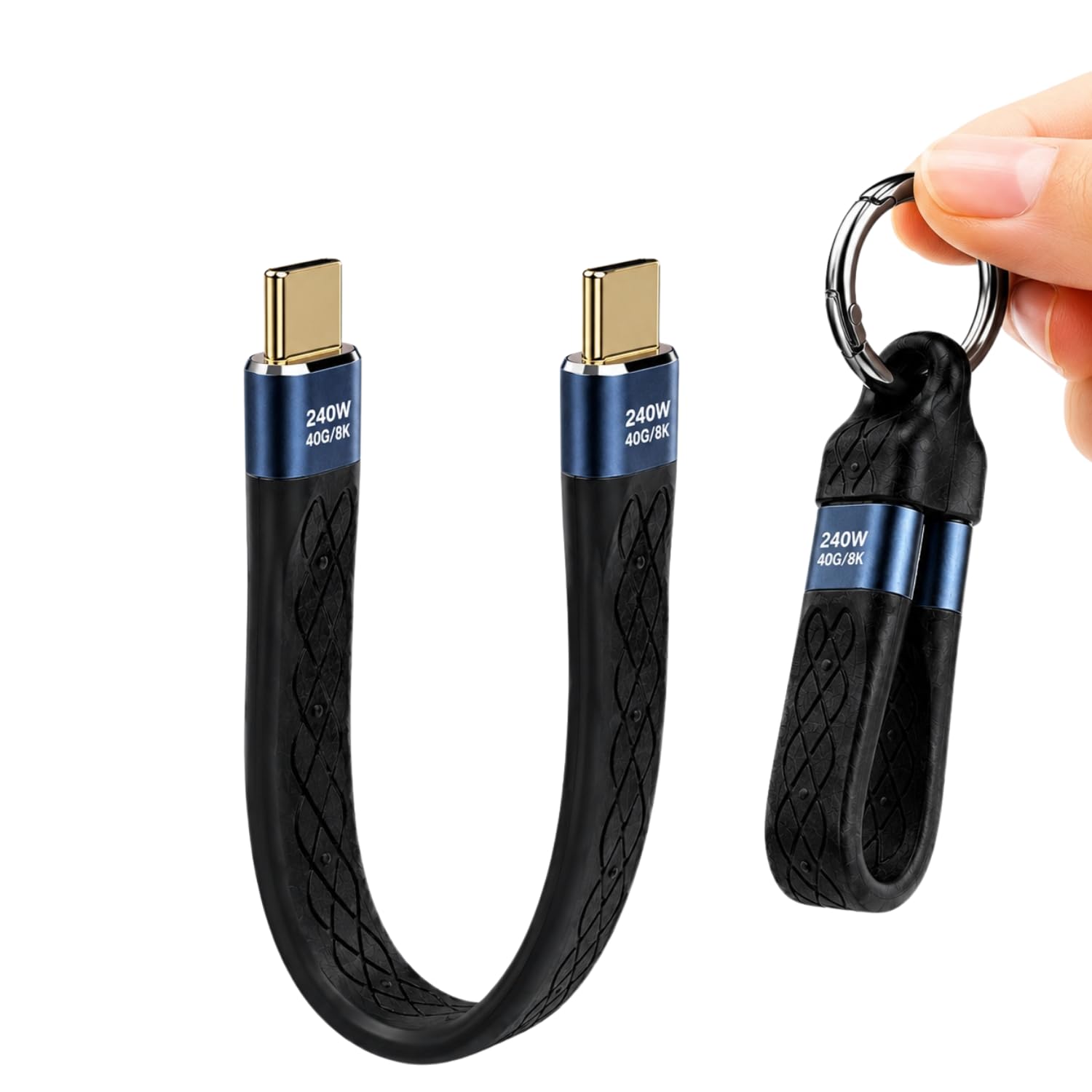 Type C to Type C Cable Fast Charging, 240W Type C to C Fast Charging, PD 4.0 USB-C 8K HDMI Cable with 40Gbps Data Sync for MacBook, iPhone, Galaxy, Power Delivery, Portable Travel-image-29