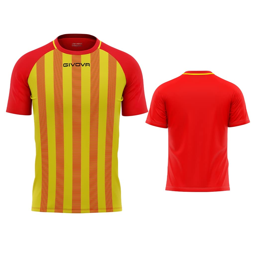 Givova RED/YELLOW INTERLOCK STRETCH SHIRT Size L