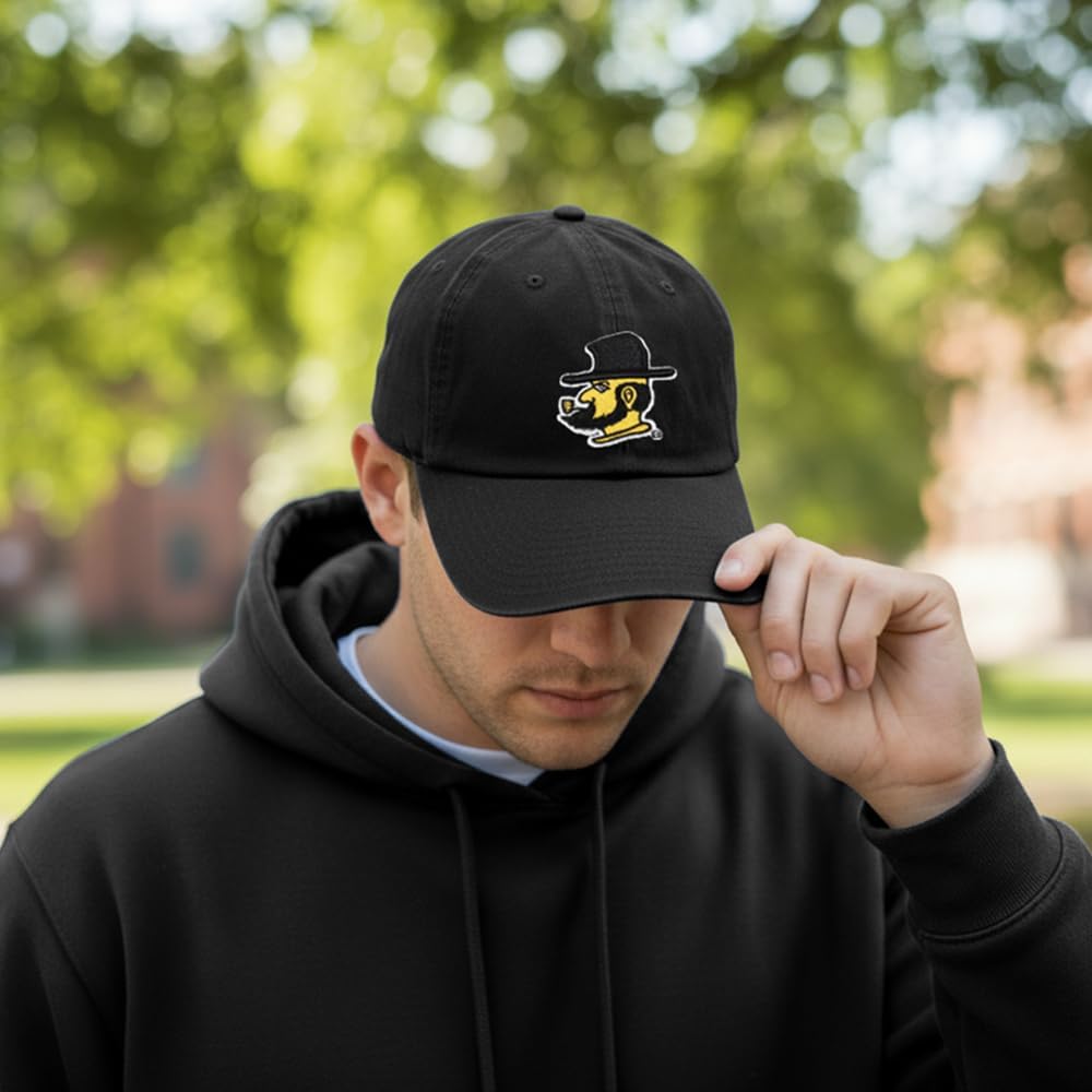 Desert Cactus Appalachian State University Baseball Hat Mountaineers App State Cap Adjustable Adult Team Color (Design 2 Yosef) Black