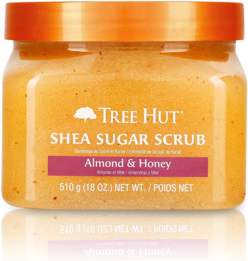 Tree Hut Shea Sugar Scrub Almond & Honey, 18oz, Ultra Hydrating and Exfoliating Scrub for Nourishing Essential Body Care (Pack of 3)