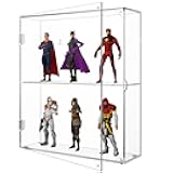 NIUBEE Acrylic Display Case, Clear Display Case for Funko Pop Figures, Wall Mounted or Desktop Dustproof Display Cabinet Box for Collectibles,Rock,Crystals,Mini Toys,Amiibo (2 Tiers