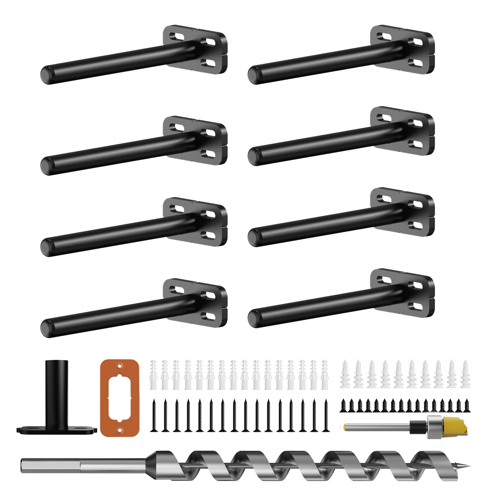 6pcs Wall Shelf Brackets Heavy Duty Floating Shelf Bracket Hidden,Invisible Black Shelving Brackets Decorative Floating Shelf Hardware Heavy Duty,Metal Shelf Support Bracket(6"-6pcs) — Amazon image 12