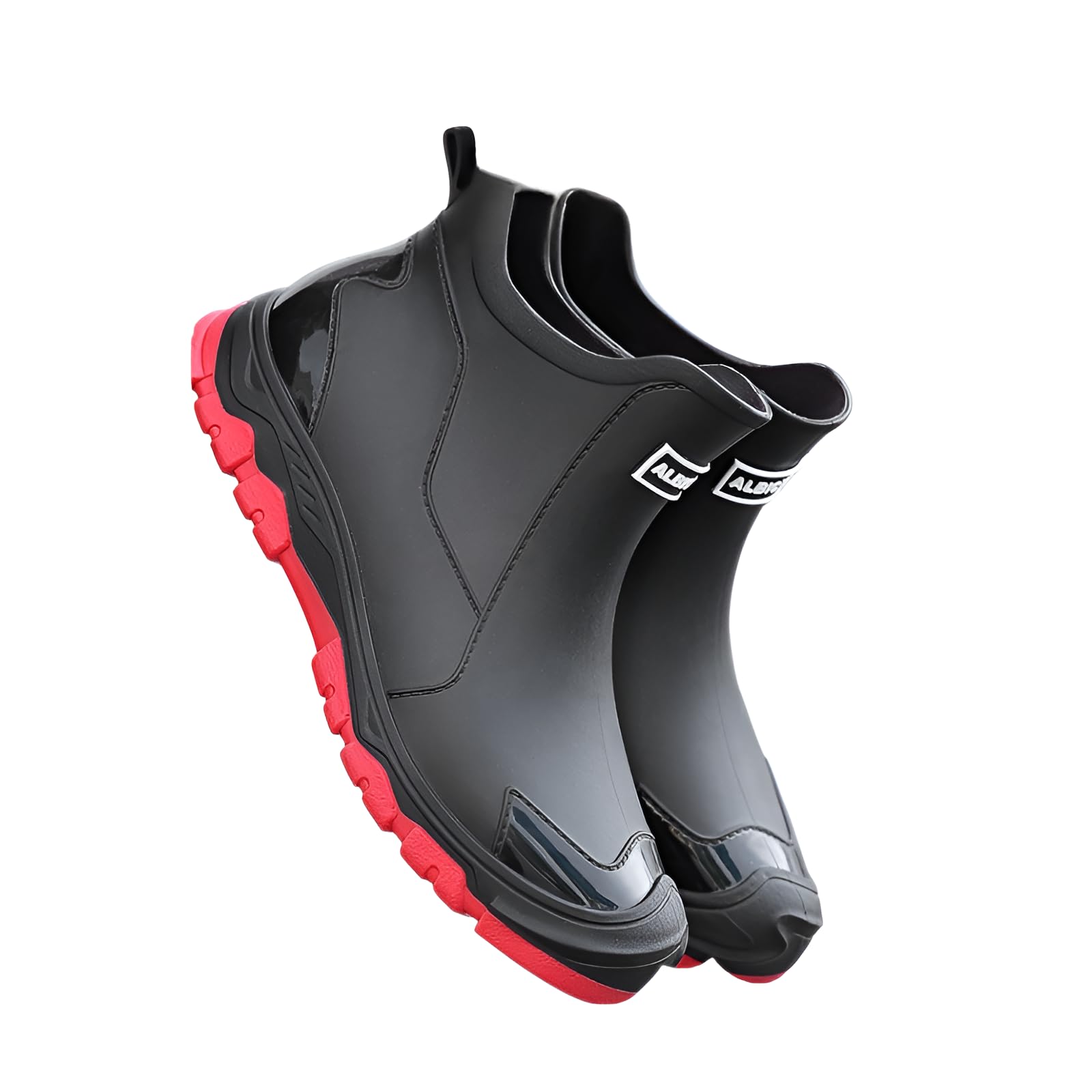 Men's Rain Shoes, Short (Completely Waterproof & Anti-Slip) Rain Boots, Short Boots, Lightweight, Soft, Cushion, Easy to Walk, Stylish, Rainy Season Protection, Typhoon, Commuting to Work or