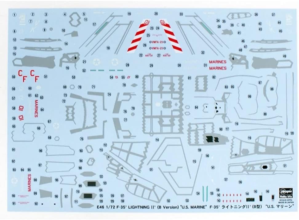 Hasegawa HAE46 F-35 Lightning II B Version US Marine Model Kit, 1:72 Scale