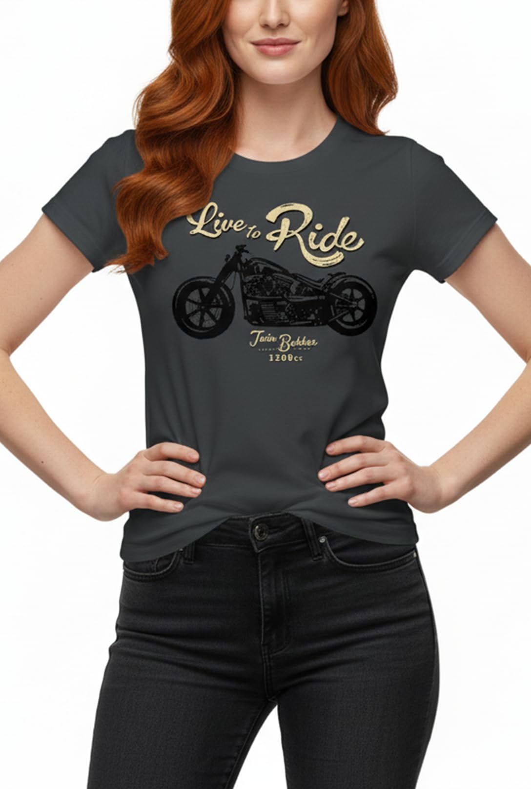 MAKAYA T-Shirt de Moto Donna Live TO Ride Maglietta Motorcycle