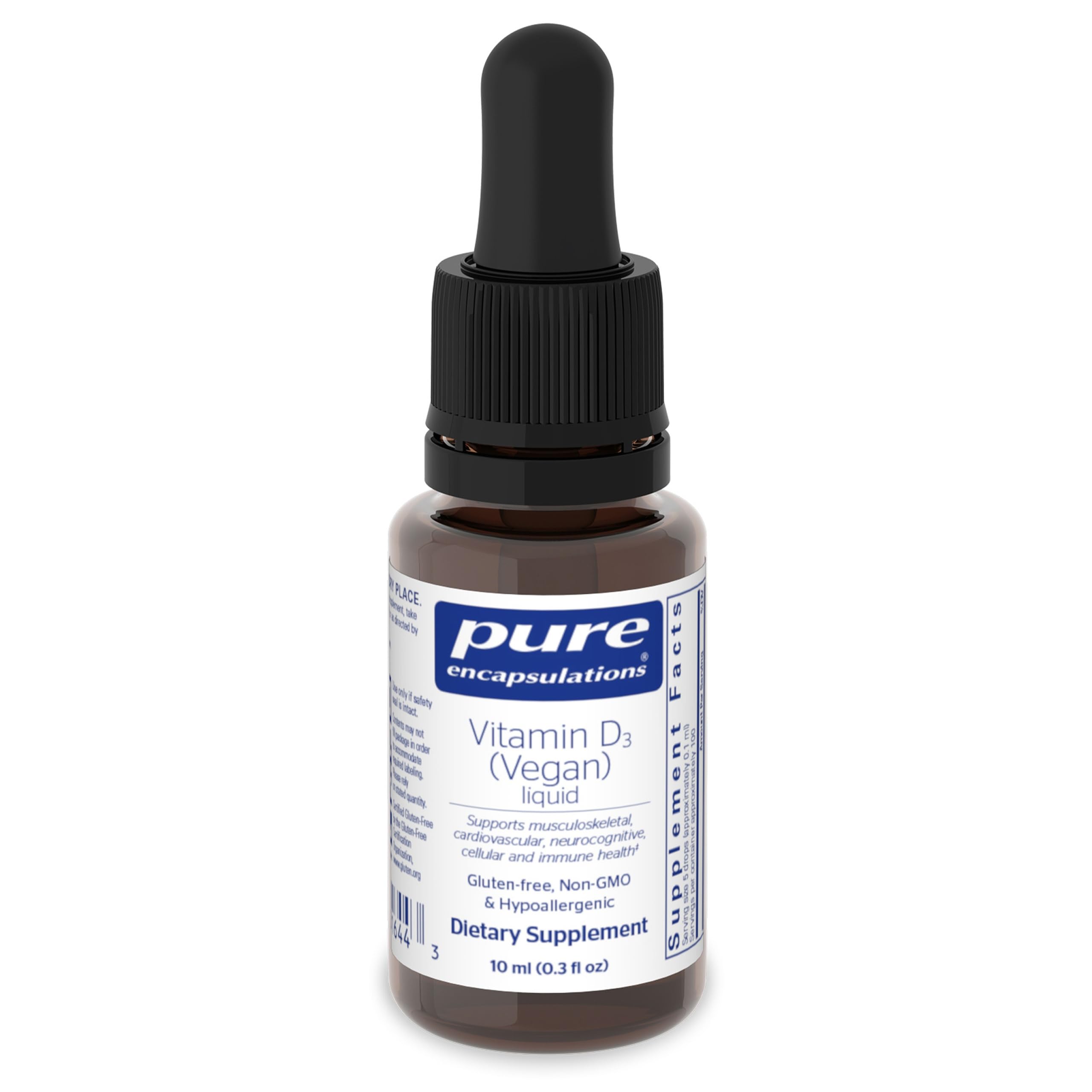 Pure Encapsulations Vitamin D3 (Vegan) Liquid, 0.3 fl. oz. 0.3 Fl Oz (Pack of 1)