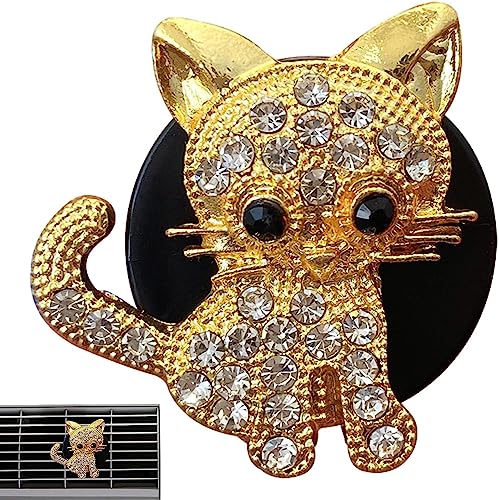 車のベントクリップ - 車用ジェムストーン キャット エッセンシャル オイル ディフューザー ベント クリップ,車のインテリア装飾品エッセンシャルオイルクリップかわいい車のアロマ装飾