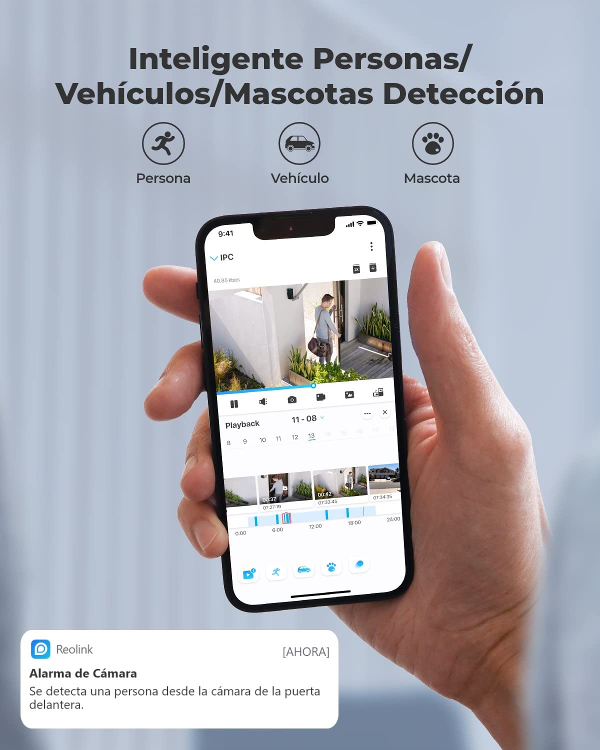 Reolink 12MP Camara Vigilancia PoE con Foco, Camara IP Exterior con Detección de Personas/Vehículos/Pets, Audio Bidirectional, Visión Nocturna en Color, Grabación 24/7 y Lapso de Tiempo, RLC-1224A | Camara Vigilancia con Detección de Personas/Vehículos/Pe