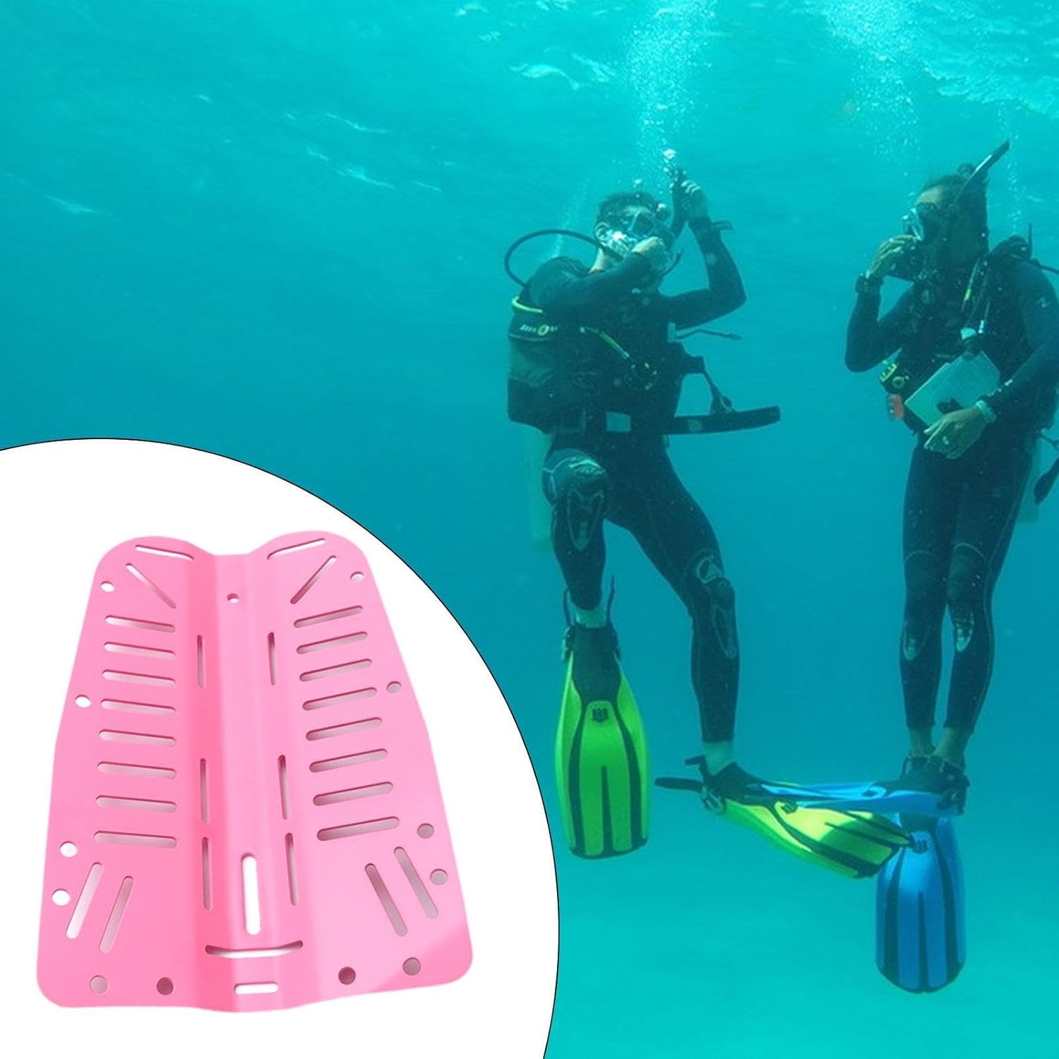 Scuba Diving Backplate Lightweight Carbon Fiber Stainless Steel Tank Support Tech Gear, Pink