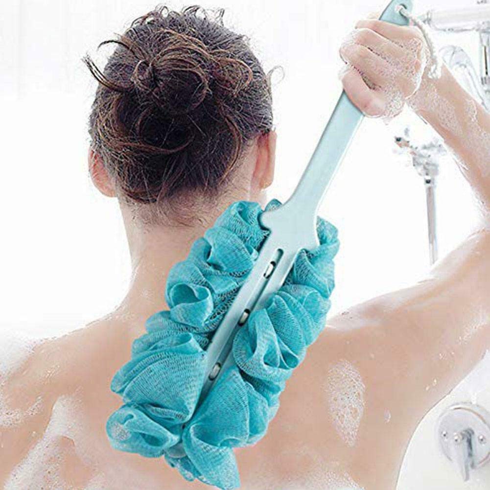 Dwarakesh Enterprises® long Bath Sponge Loofah With Handle For Men And Women, Shower Accessories (Random Color)
