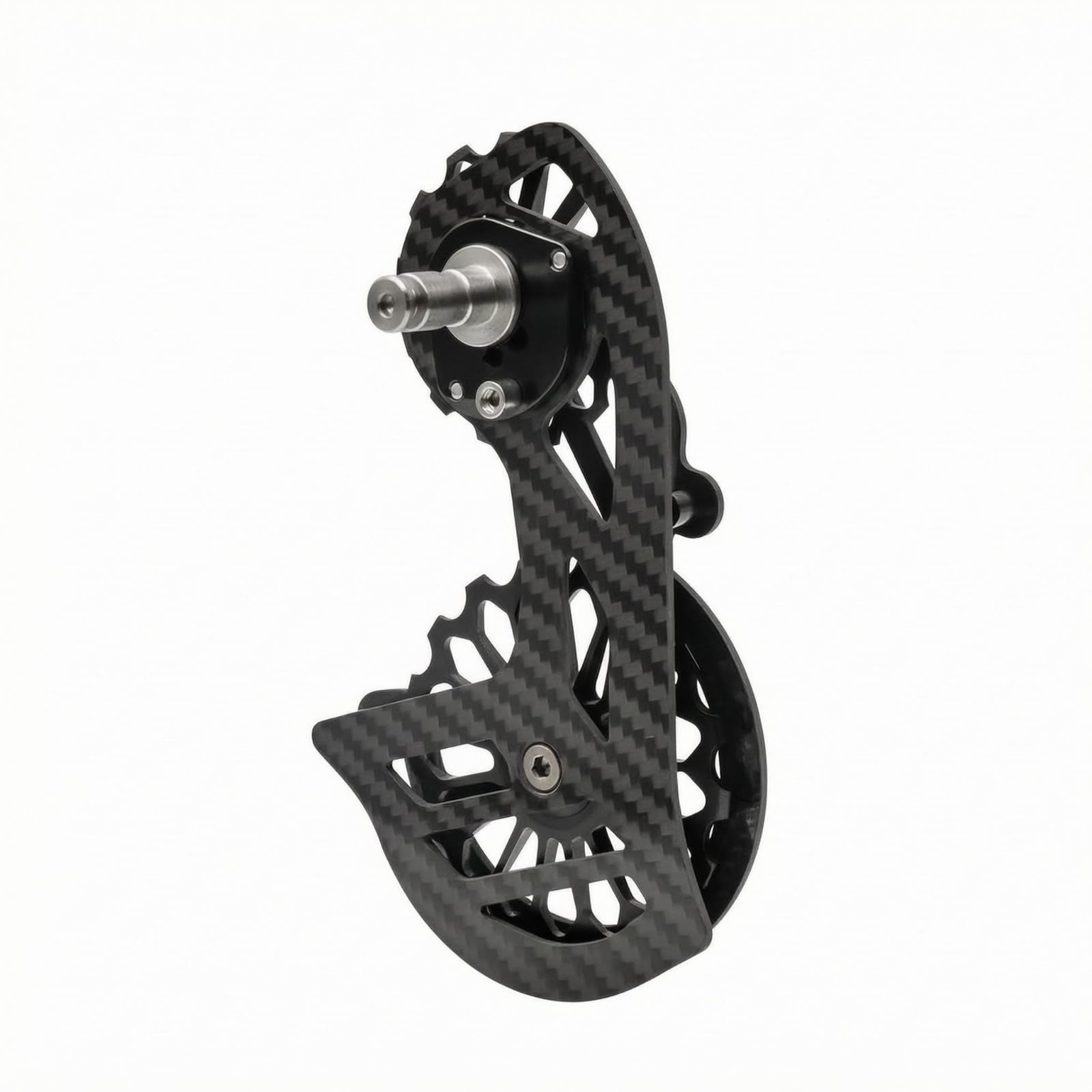 MERIGLARE Desviador Trasero para Bicicleta Conjunto de Polea Guía Ruedas Dentadas Jaula Skeleton Diseño Recortado Que Aligera y Centra Fibra de Carbono con Eje , Style to 2