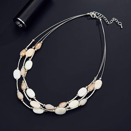 Miniatura 6 de Collar a capas con cristal para mujer, gargantilla con cadena de plata gruesa, regalo de cumpleaños para mujer