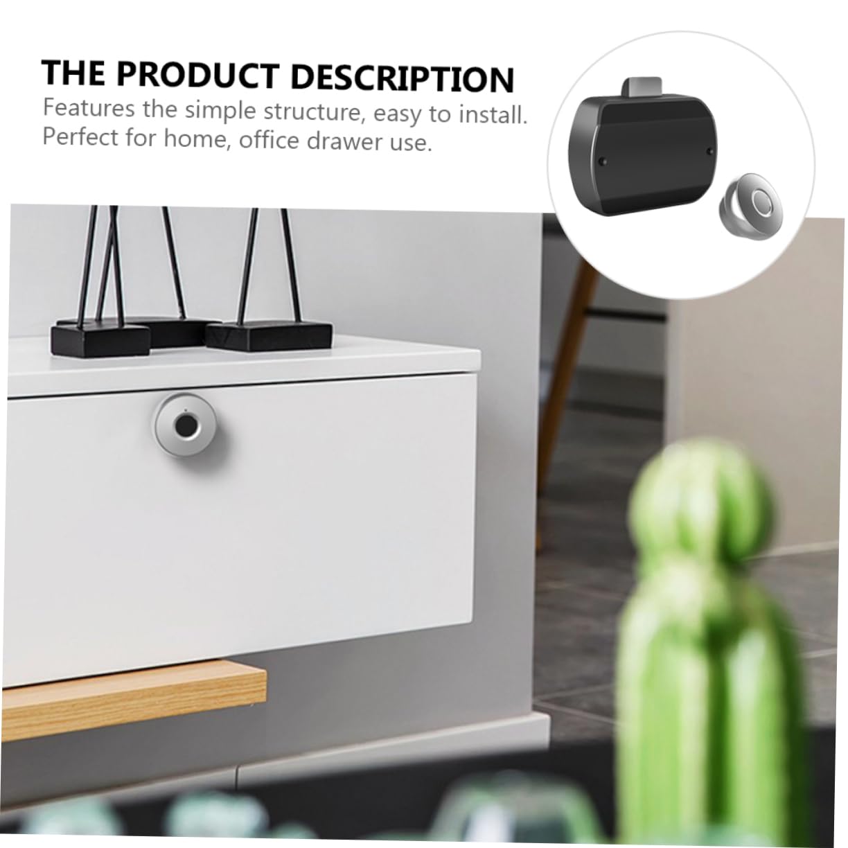 Holibanna 3 Pièces Serrure Intelligente à Digitale USB pour Maison et Bureau Remplacement de Serrure et Durable Aluminium et Abs