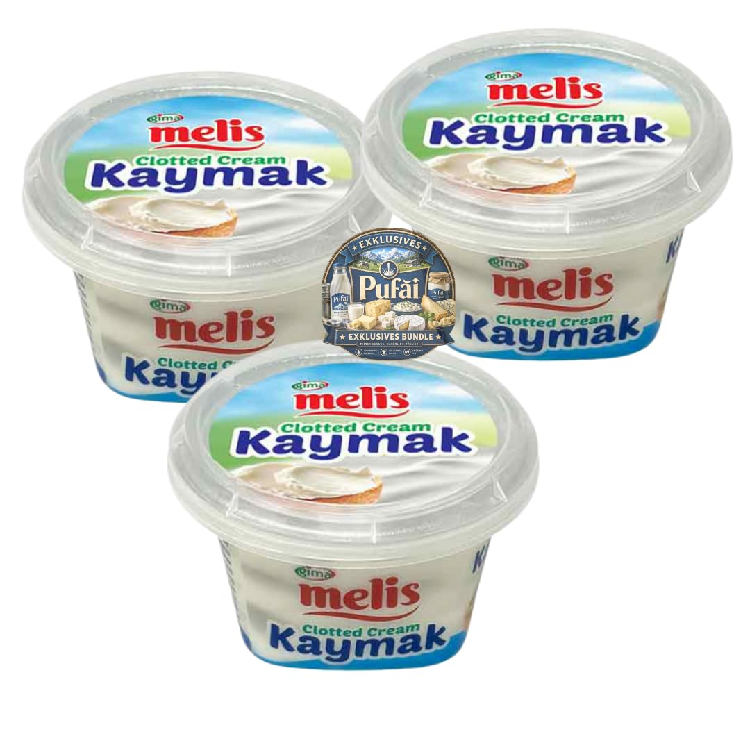 Gazi crema prodotto kaymak 100% LATTE VASO Contenuto di grassi del 23% 200 g x 3 PEZZI con droghiere Pufai
