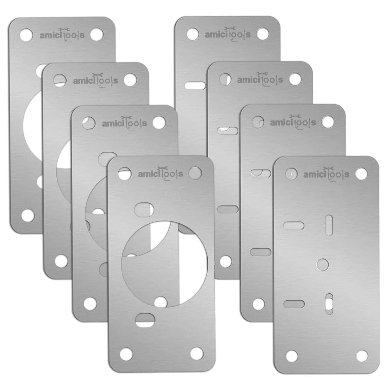 amiciTools Hinge Repair Plate Kit | Stainless Steel Door Hinge Reinforcement | Fix Loose Cabinet Hinges Quickly | 8 Pcs with Screws-image-12