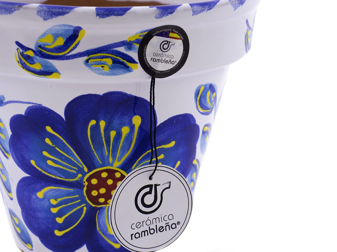 Ceramic RAMBLEÑA | Garnki z czerwonego błota | Dekoracyjne doniczki | Doniczki ceramiczne | Doniczki zewnętrzne | Model D101 | 100% Ręcznie robiona dekoracja | 20x20x17 cm