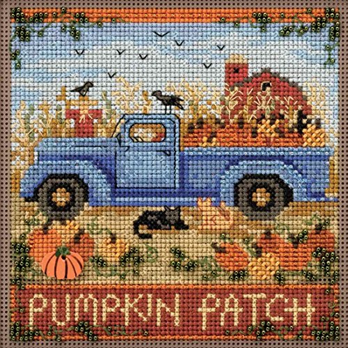 Old Time Harvest Beaded Counted Cross Stitch Kit Mill Hill 2017 Buttons Beads Autumn MH141726