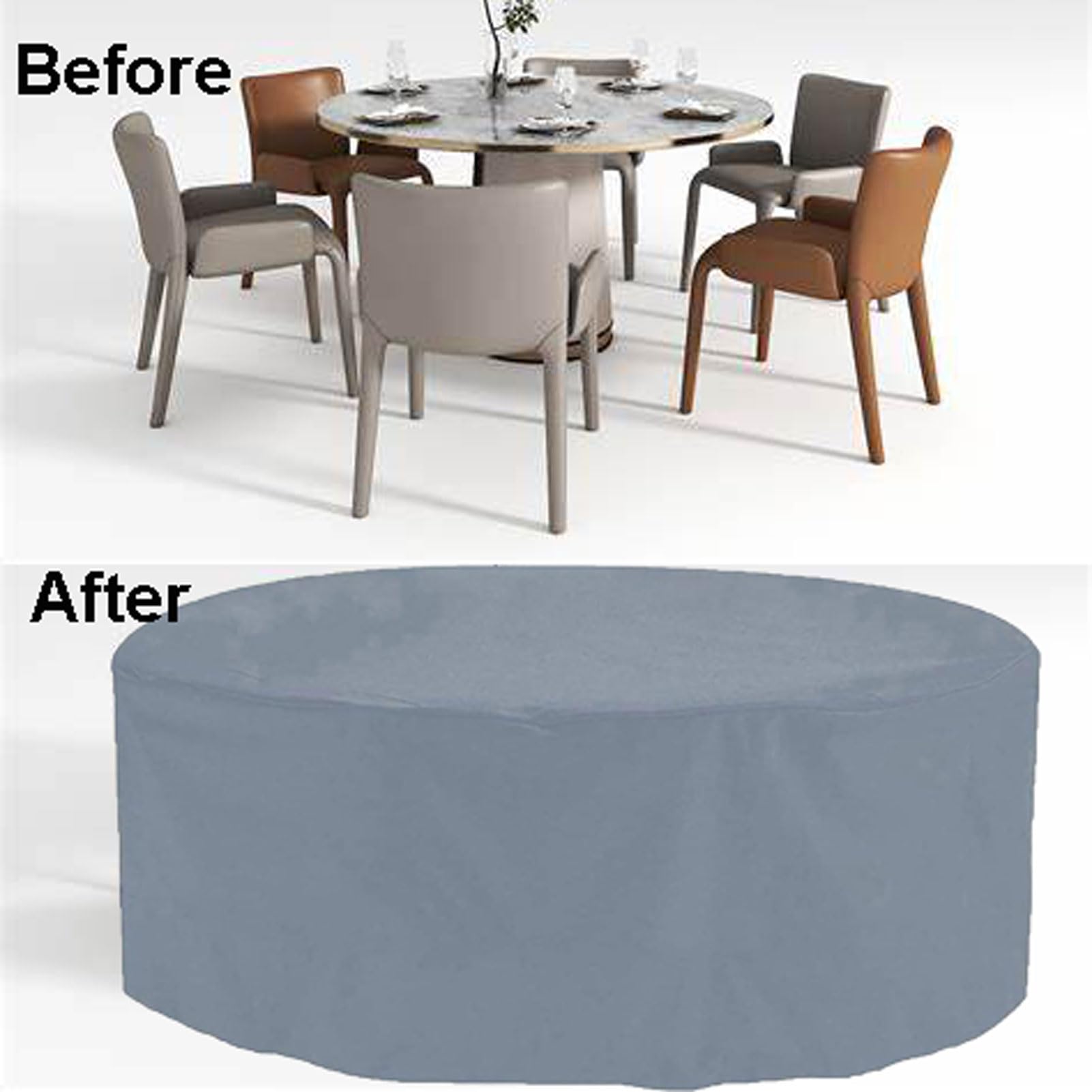 Wasserdichte Abdeckung Für Runde Gartentische - 114cm Durchmesser Mit Kordelzug