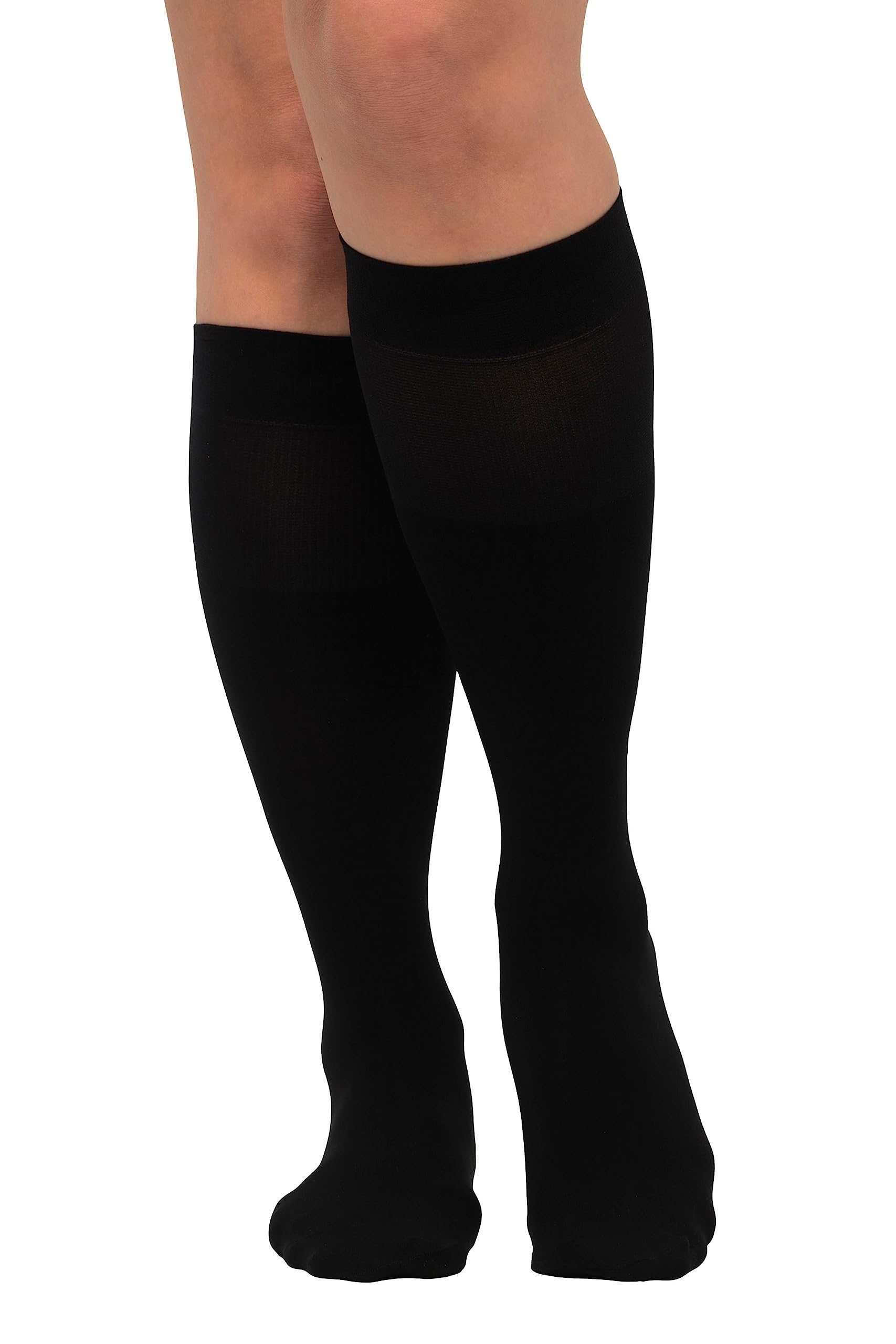 Ulla Popken Women's Mikrofaser-Kniestrümpfe, 40den Socks, Schwarz,