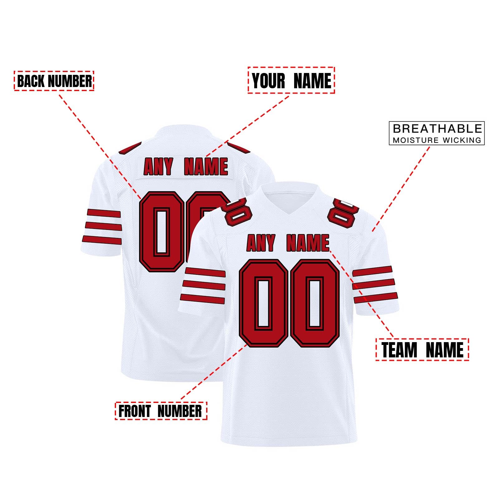 Magliette Personalizzate Maglie Football Americano, Stampate con Nomi e Numeri, Adatte a Bambini, Adulti, Uomini e Donne