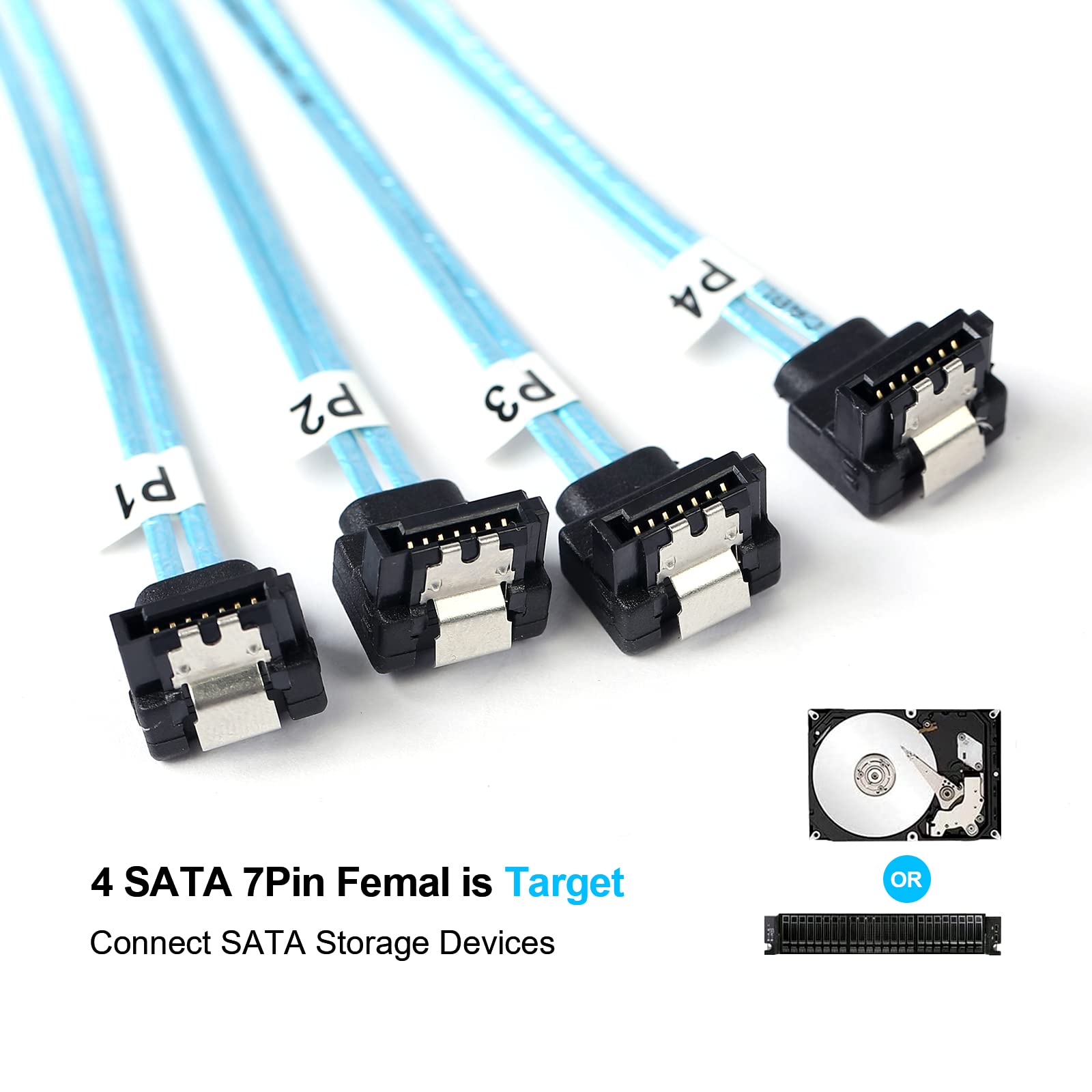 Cavo Dati Disco Rigido Cavo Mini SAS A 4 SATA 7 Pin Per Dischi Rigidi - Foto 6