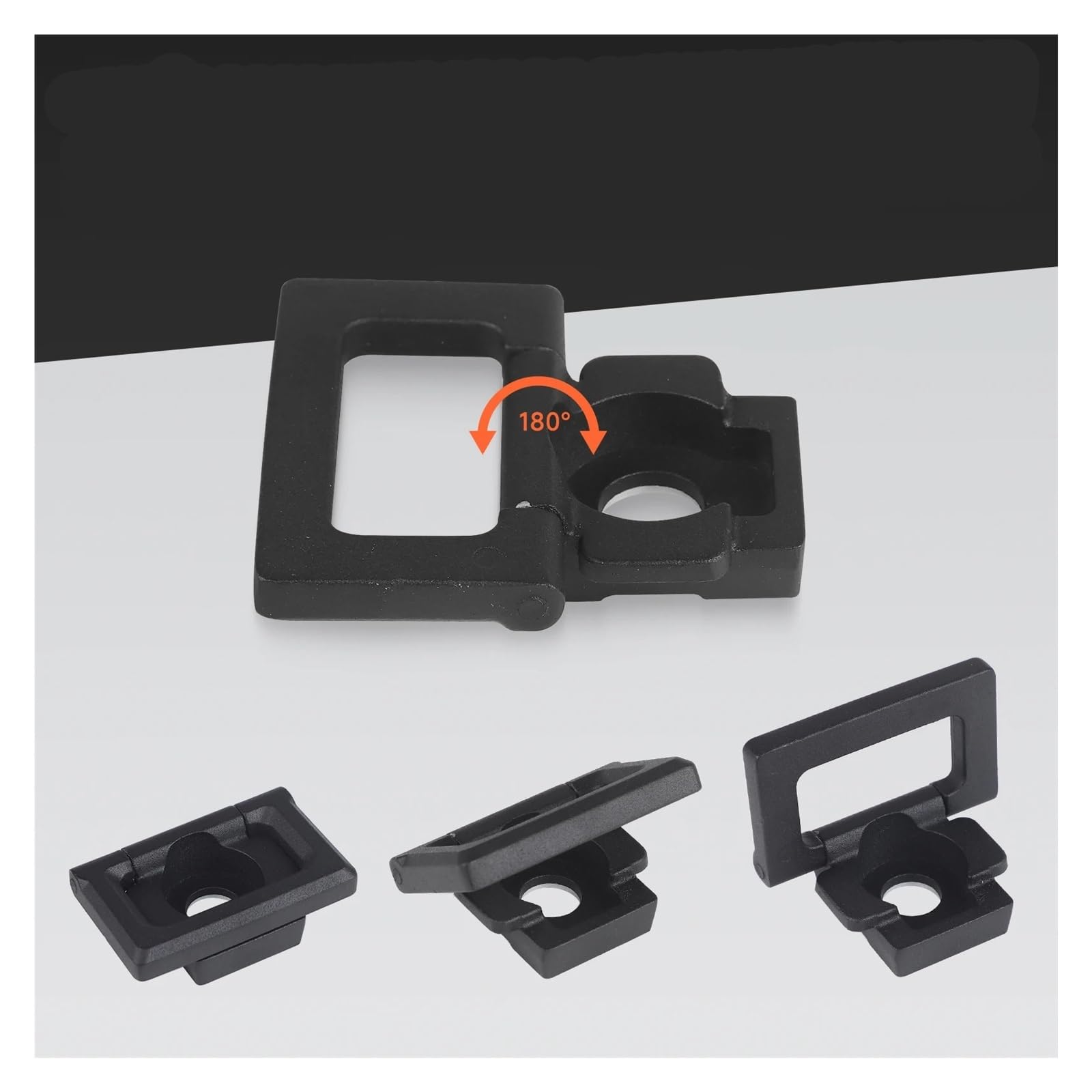 Anclajes de amarre con anillo en D aleación negra, 4 Uds., for carga plataforma camión