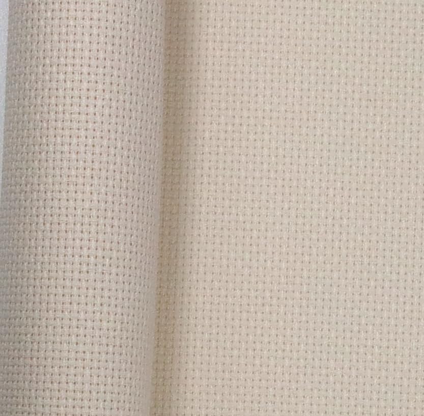 Image of KCS 16CT Counted Cotton Cross Stitch Aida Cloth Fabric (Ecru,19 inch x 28 inch)