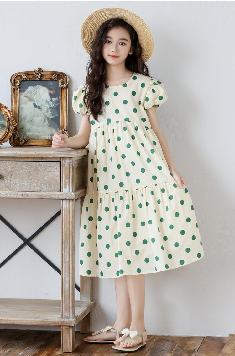 Dziewczęce sukienki w kształcie litery A okrągłe sukienki w stylu casual, imprezowa, dziewczęca letnia sukienka Boho Beach Casual Smocked Maxi sukienki 6-16 lat