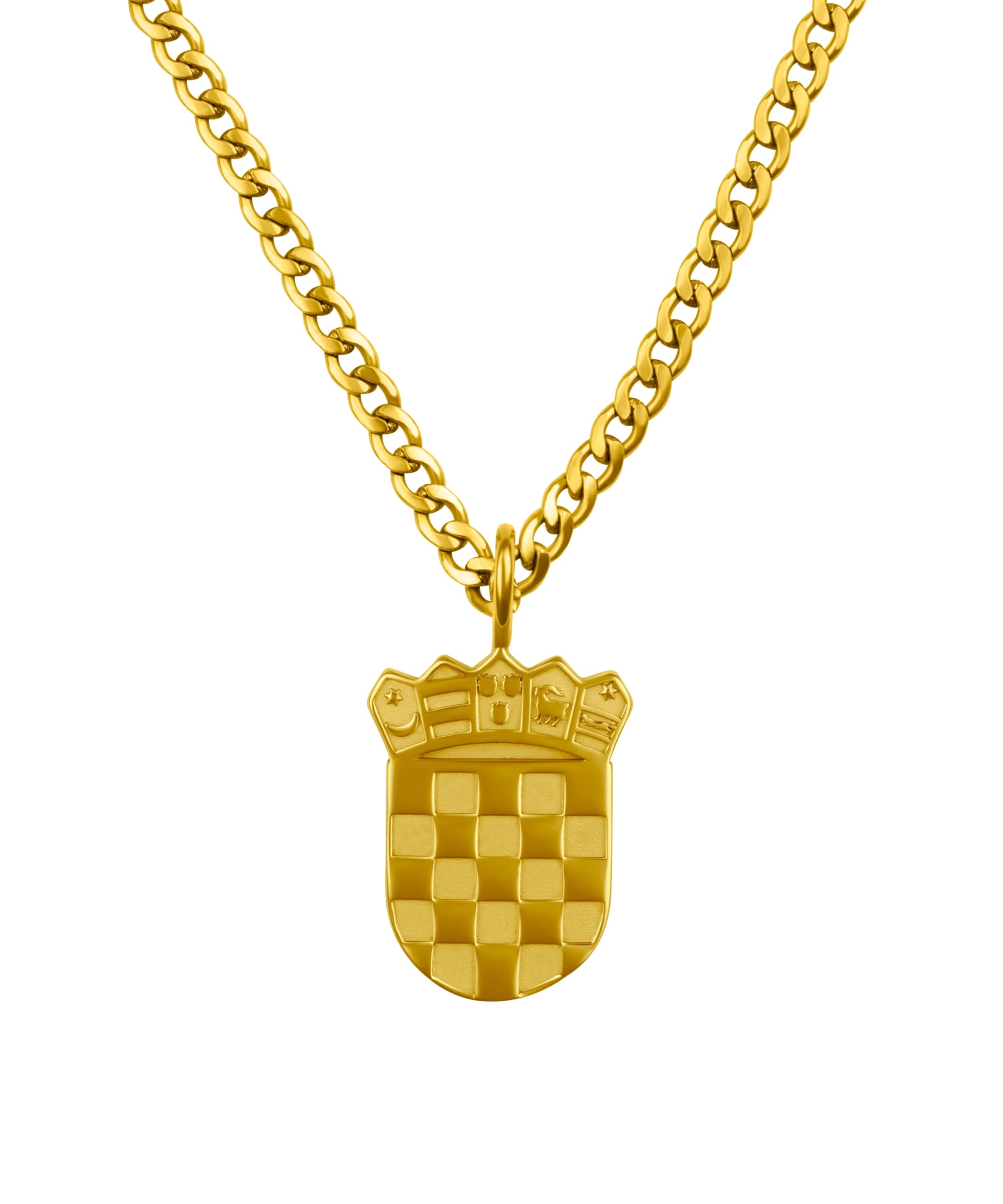 d'origine Kroatien Wappen Kette Herren – Kroatisches Wappen (Edelstahl)