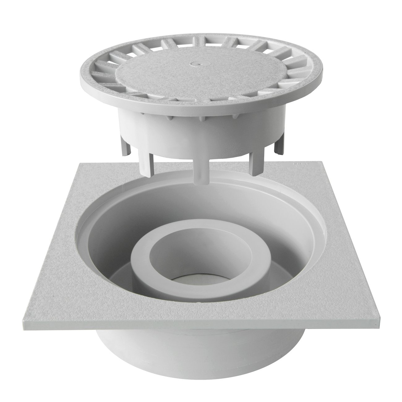 First Plast CHPVC25G Ferme siphonate en PVC, gris, 250 x 250 mm