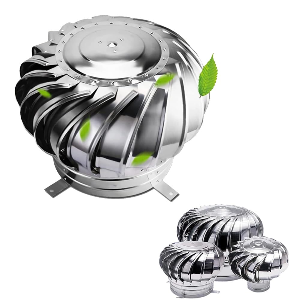 Comignoli Girevoli per Estrazione di Fumi, Cappello Eolico, Aspiratore Fumi Girevole per Canna Fumaria per Camini di 75-600mm di Diametro, Zero Consumo, Silenzioso(75mm/3in)