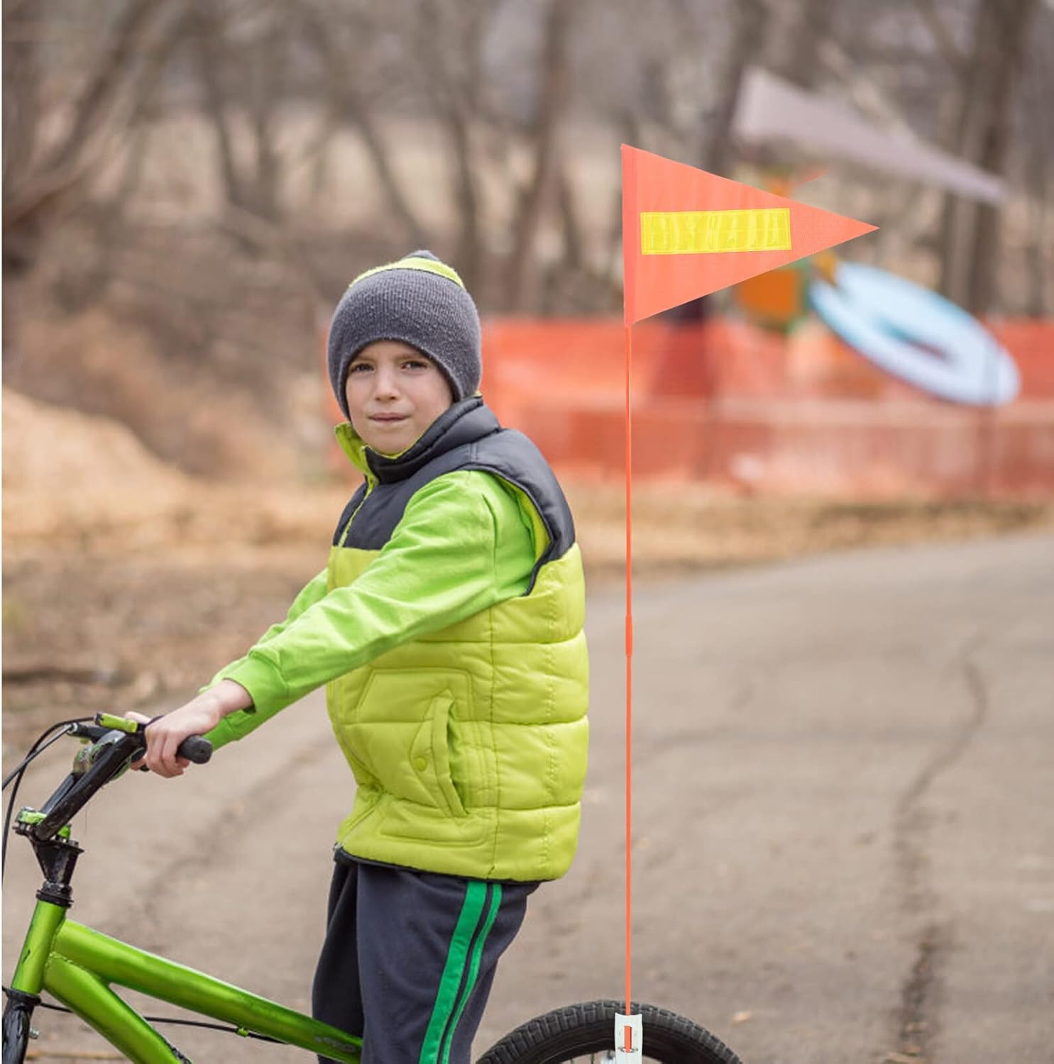 INOOMP Bike Flag Set 5pcs Safety Cycling Flag Reflective Tape Kids Biking Accessories