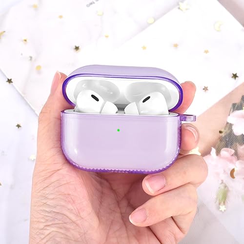 Vista 16 de KOREDA Funda para AirPod Pro de 2ª/1ª generación, funda protectora transparente de TPU suave y transparente a prueba de golpes, diseñada con llavero