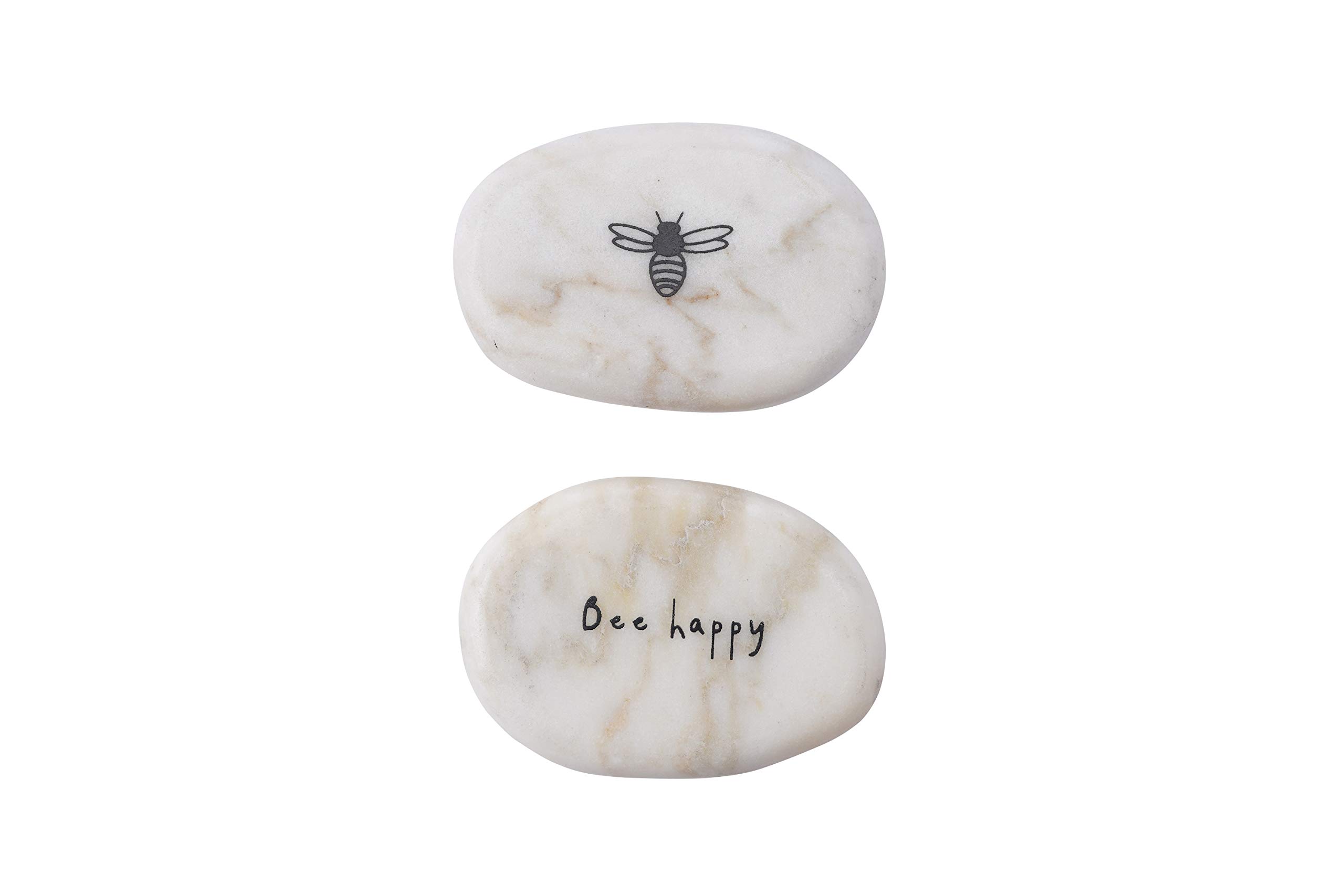GB03514G GB03514G - Ornamento decorativo in marmo con scritta e design a forma di ghiaia su entrambi i lati, per incoraggiare la positività e la rassicurazione e motivazione