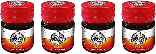 Sloan's Balm | Mata el dolor severo | Poder del ayurveda con 5 aceites herbales | Acción de calor única con extracto de pimiento 20 gm x paquete de 4