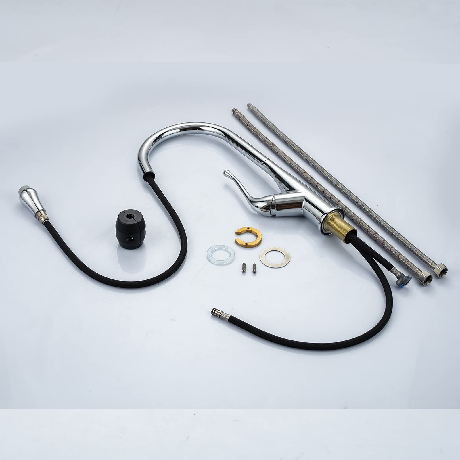 grifo de ducha, Grifo de cocina acero inoxidable 304, monomando(Chrome)