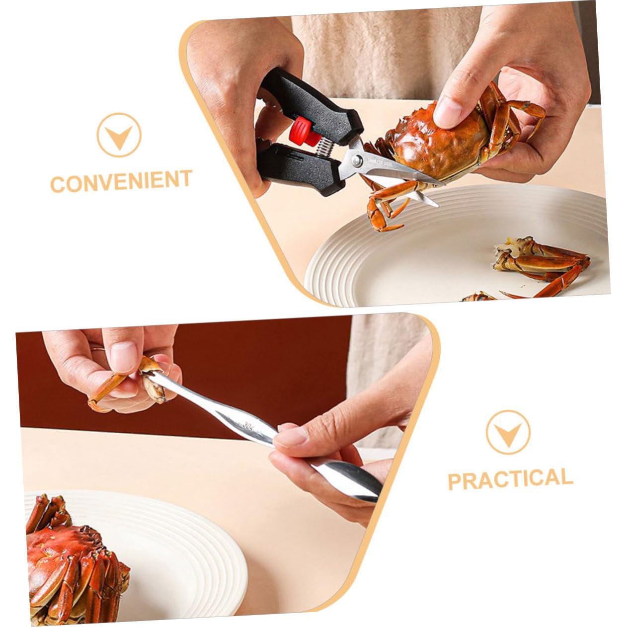 Gatuida 5sets Utensili Per Mangiare Granchio Attrezzi Metallo Per Granchio Con Pinza Forchetta e Scatola Di Conservazione Strumenti Da Cucina Pratici e Organizzati