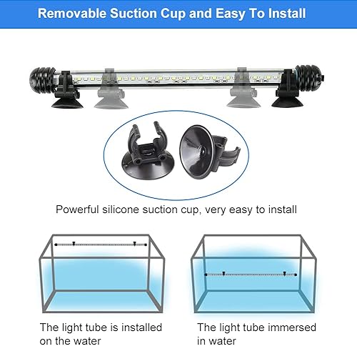 Miniatura 6 de VARMHUS Luz LED sumergible para acuario, luz de tanque de peces con temporizador función de atenuación automática de encendidoapagado, 3 modos de